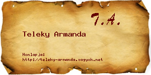 Teleky Armanda névjegykártya